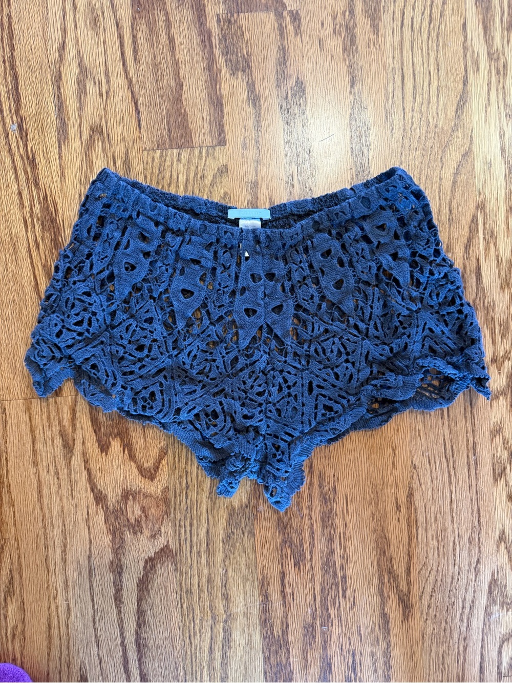 Eberjey Navy Crochet Lace Shorts